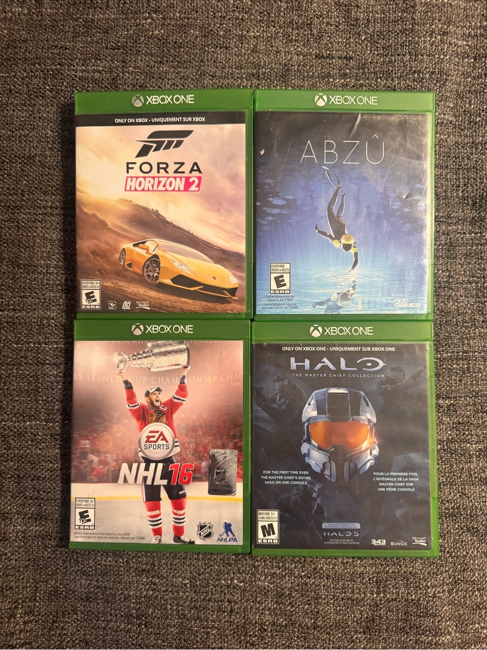 Xbox One Game Bundle - Forza Horizon 2 Abzû NHL 16 Halo 5 Masterchief Collection